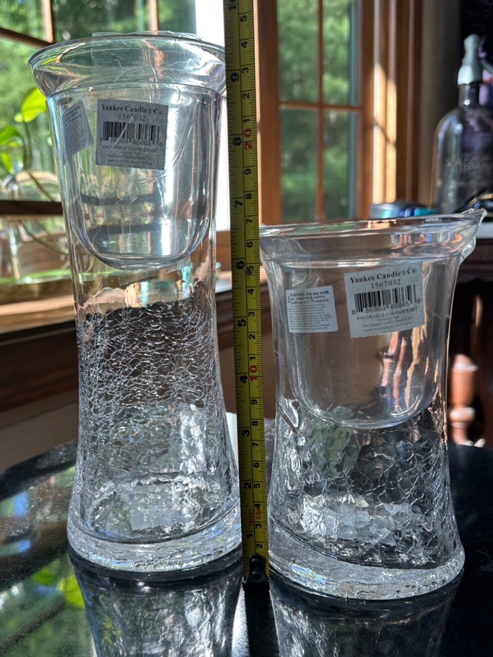 Yankee Candle Discontinued Crackle Glass Hurricane Vases